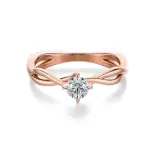 Pierścionek z diamentem różowe złoto